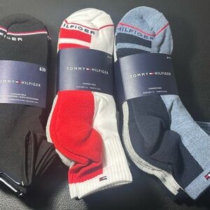 Tommy Hilfiger Men's Black, Red, White, and Blue Socks Collection
